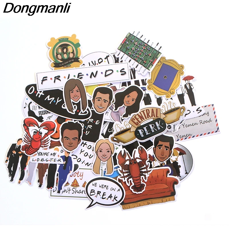 

12sets/lot wholesale (36pcs/set) Friends TV Shows PVC Scrapbooking for Car skateboard Luggage Laptop Decal album stickers M2673