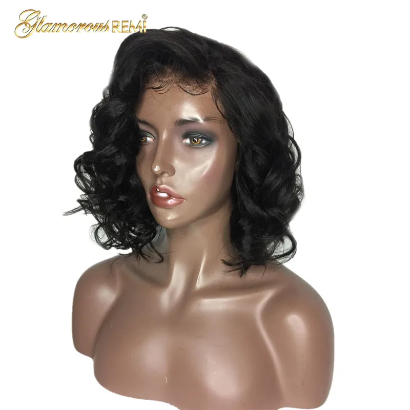 

Brazilian Loose Wave Human Remy Hair 13*4 Short Bob Wig for women Natural Hairline lace front wigs with baby hair Natural Color