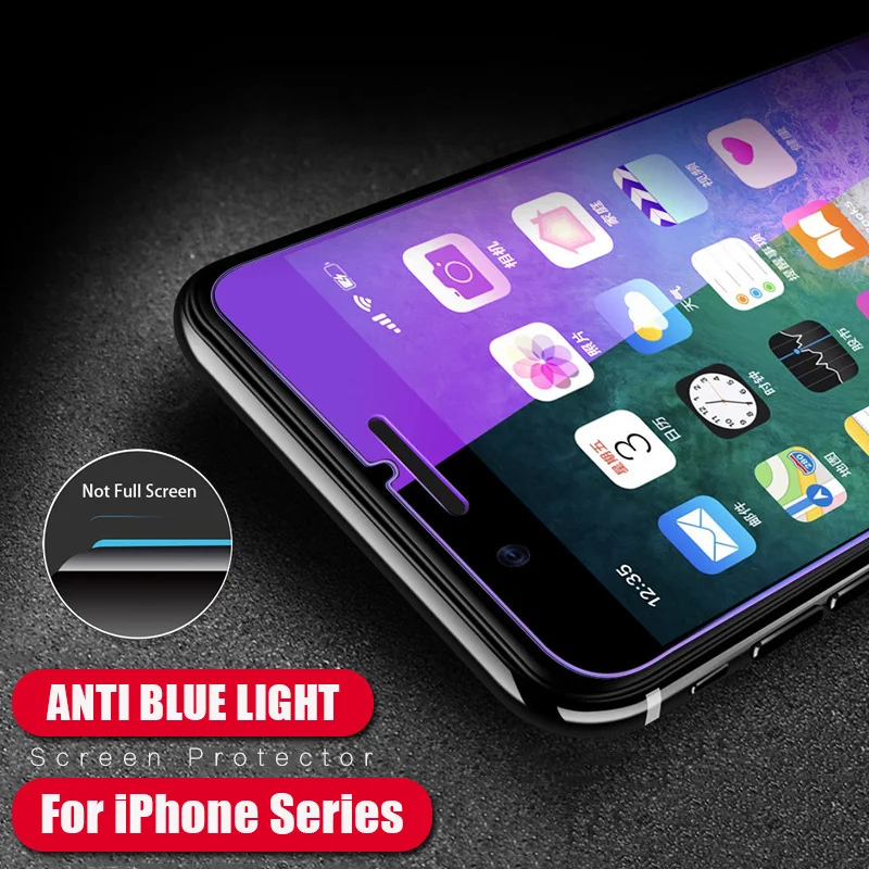 KIP71384_2_Anti Blue Light Tempered Glass for iPhone 6 6S 7 8 Plus XS XR XS Max 9H 2.5D Protective Film