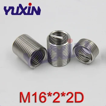 

20Pcs M16*2*2D Screw Thread Insert A2 Stainless Steel 304 Fasteners Repair Tools Kit Coiled Wire Helical Screw Sleeve Set