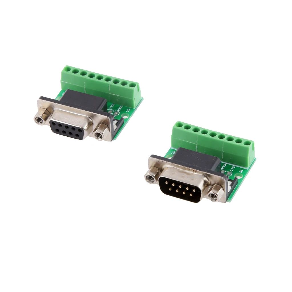 9Pin DB9 SolderlessTerminal Female/ Male RS232 RS485 коннектор адаптера|Соединители| |