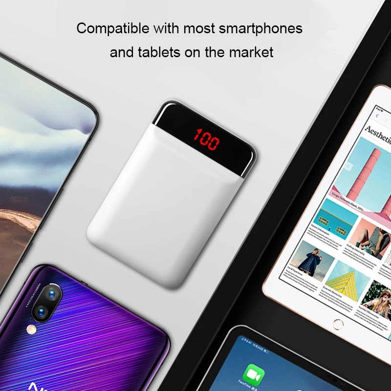 Мини внешний аккумулятор, быстрое зарядное устройство, 12000 мА/ч, внешний аккумулятор для iPhone, samsung, Xiaomi, повербанк, портативное зарядное устройство, двойной USB внешний аккумулятор