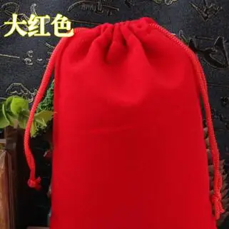 Самый большой размер 30*40,30*45,40*50,50*80 см черный бархатный мешок с кулиской для подарка Большие Упаковочные пакеты розничная от 1 шт - Цвет: Красный