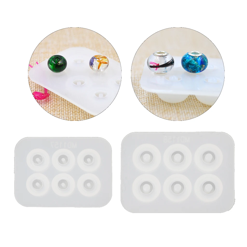 

Big Hole Bead Silicone Mold Fit For Add-a-Bead Bracelet DIY Resin Jewelry Making