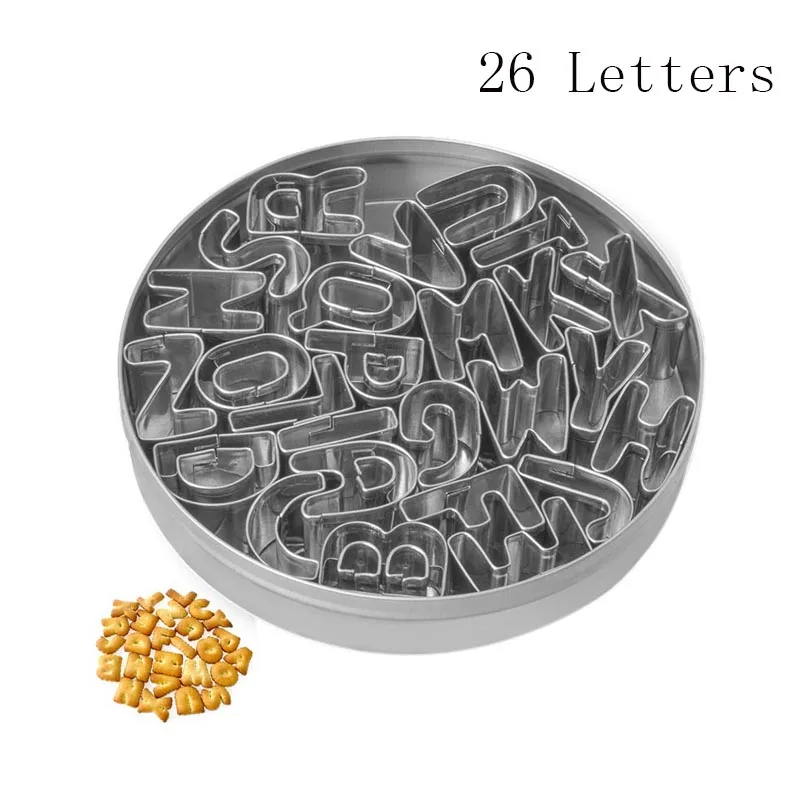 

26 Letter Design Stainless Steel Cookie Cutter LOVE Letter Shape Forms For Biscuit Mold Bakeware Pastry Confectionery Tools