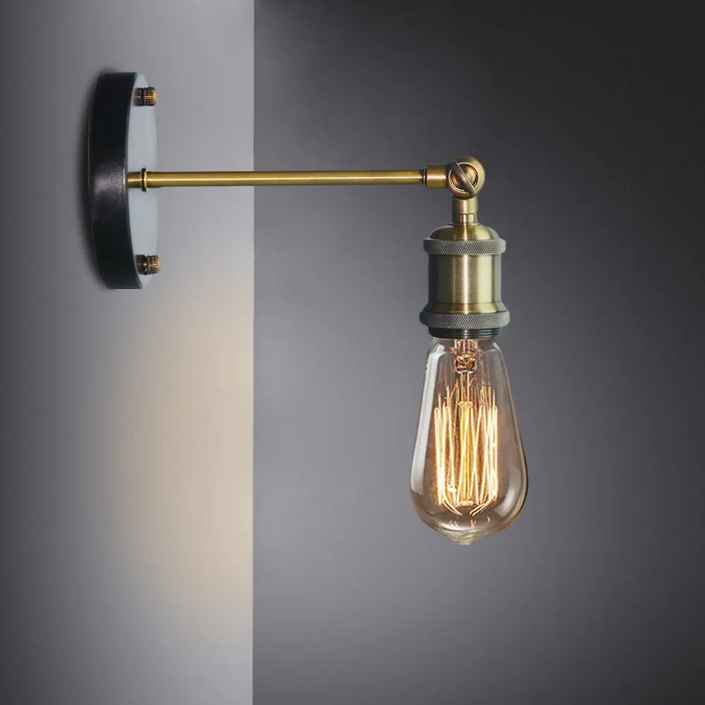 Wall Lamp Vintage Loft Wall Light E27 Edison Bulb Plated Iron Retro Industrial Home Lighting Bedside Lamp