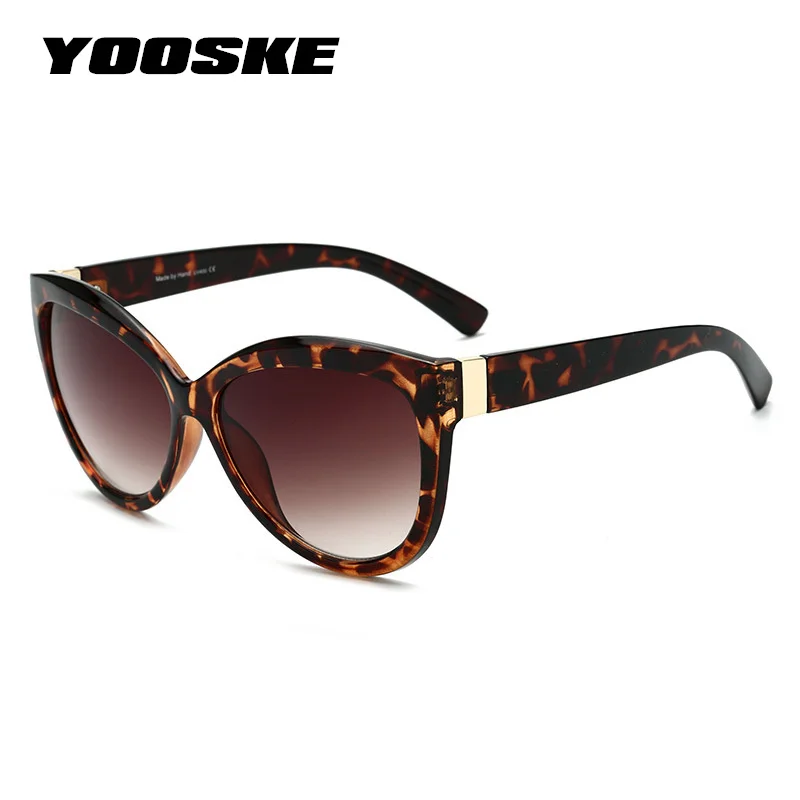 

YOOSKE New 2019 Oversized Sunglasses Women Luxury Brand Vintage Sun glasses Ladies Trend Big Frame Cat Eyewear UV400