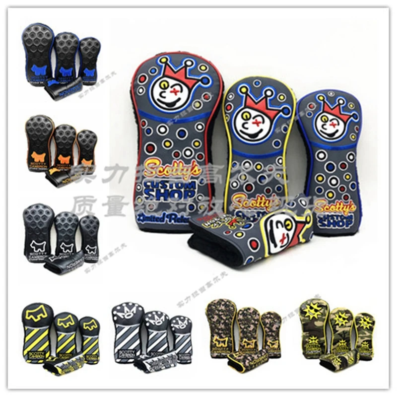 

Wood 1, 3, 5 and Putter TlTLElST headcovers fits tour shop cameron bettinardi scotty custom NOVELTY HEADCOVER golf putter clown