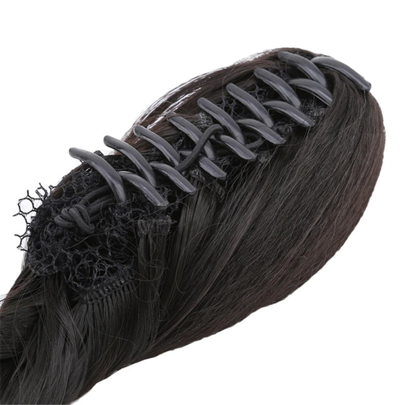 

60-64cm Length Braided Synthetic Hair Tail Fish Ponytails Women Clip In Right Pony Tail With Elastic Cord Rope