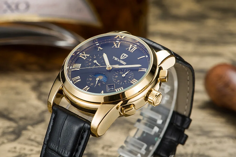 TEVISE Mechanical Watch Men Moon Phase Luminous 30m Waterproof Date Automatic Watch Male Chinese Brand Watches 2017 Fashion  (4)