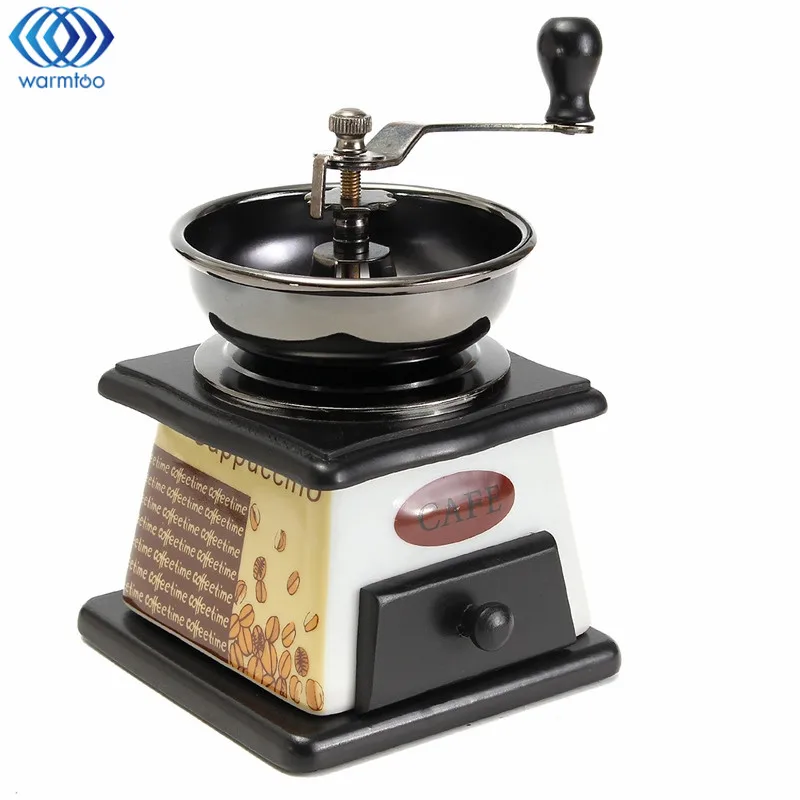 

Home Retro Manual Coffee Grinder Coffee Bean Hand Grinding Machine Coffee Brewing Tools Hand Wooden Burr Mill