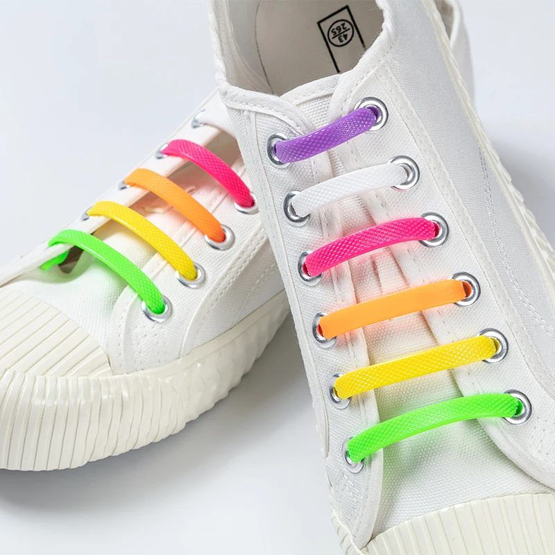 Shoelaces No Tie Silicone Shoe Laces Sneakers Unisex 16pcs/lot Special Running Elastic Shoelace Men Women Lacing Rubber