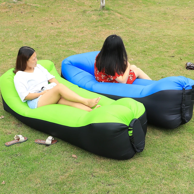 Fast Inflatable Laybag Air Sleeping Bag Camping Portable Air Sofa Beach