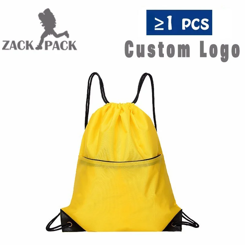 Zackpack حقيبة قطنية برباط مخصص LogoTraining قماش صغيرة على ظهره حقيبة فتاة المدرسة الرياضية للماء كيس Mochila DB8