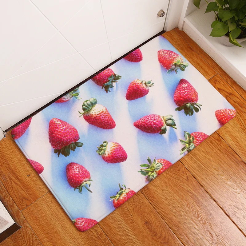 10 Style Fruit Pattern Print Carpets Anti Slip Floor Mat Outdoor Rugs Front Door Mats 40X60