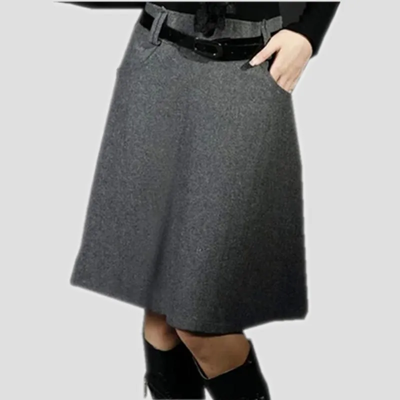 

New Fashion Skirts Women Spring Autumn Winter Skirt High Waist Midi Skirt Plus Size Woolen Skirts Womens Saias