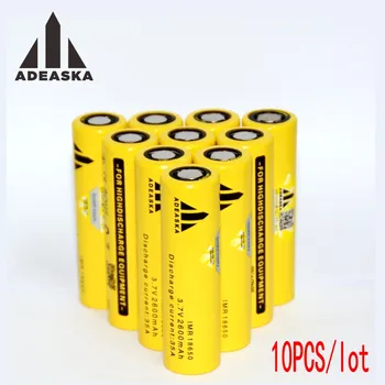 

10 pieces ADEASKA 100% new 18650 2600 much battery in the INR18650 35A level electronic cigarette use