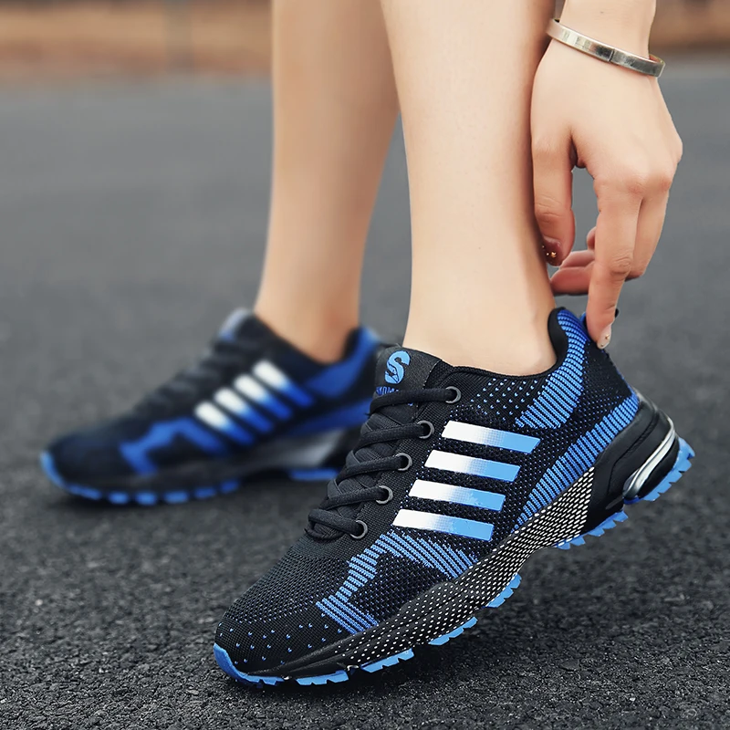 Уличные мужские кроссовки для бега на воздушной подушке унисекс Спортивная обувь женская дышащая обувь на плоской подошве спортивная