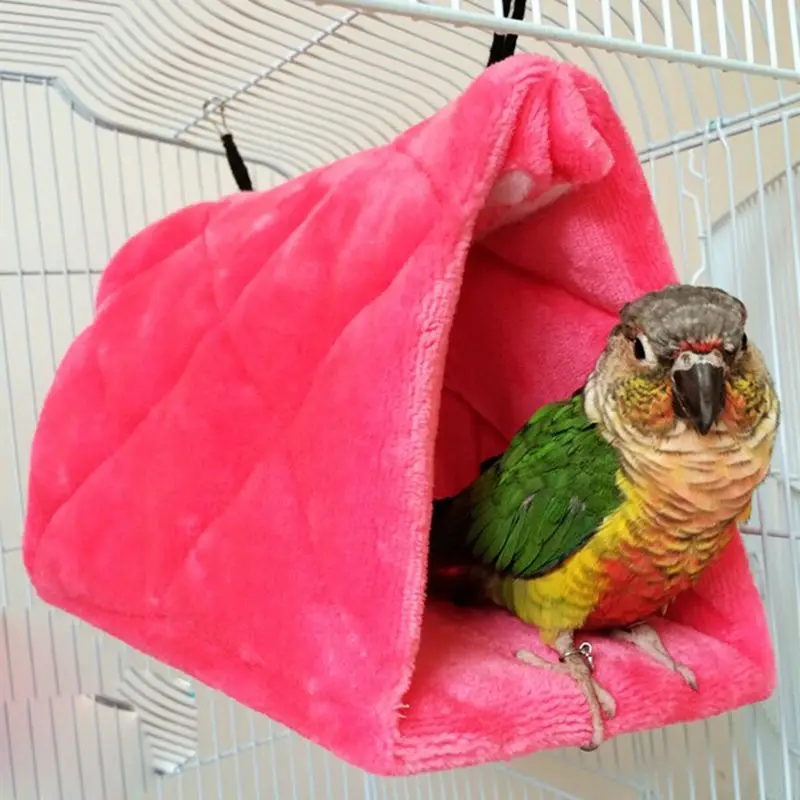 Bird Hammock Hanging Cave Cage Plush Snuggle Tent Bed Bunk Parrot