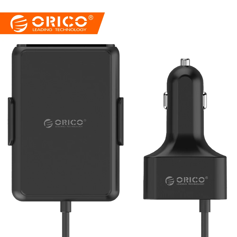 

ORICO 52W 5 Port (QC3.0 Port*1) Car Charger with Extension Cord USB Quick Charger For iPhone 7 Samsung Xiaomi Car Phone Charger