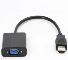 Negro HDMI a VGA Video Cable Adaptador Convertidor Macho a Hembra