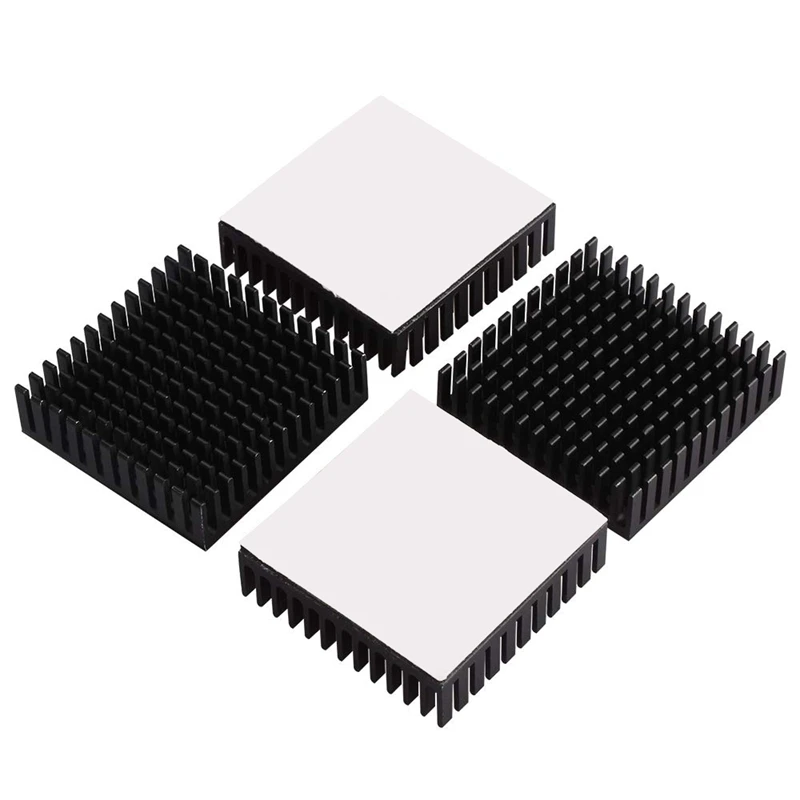 40x40x10 мм черный радиатор алюминиевый радиатор экструдированный профиль рассеивания тепла электронный, 3d принтер Часть(упаковка из 4