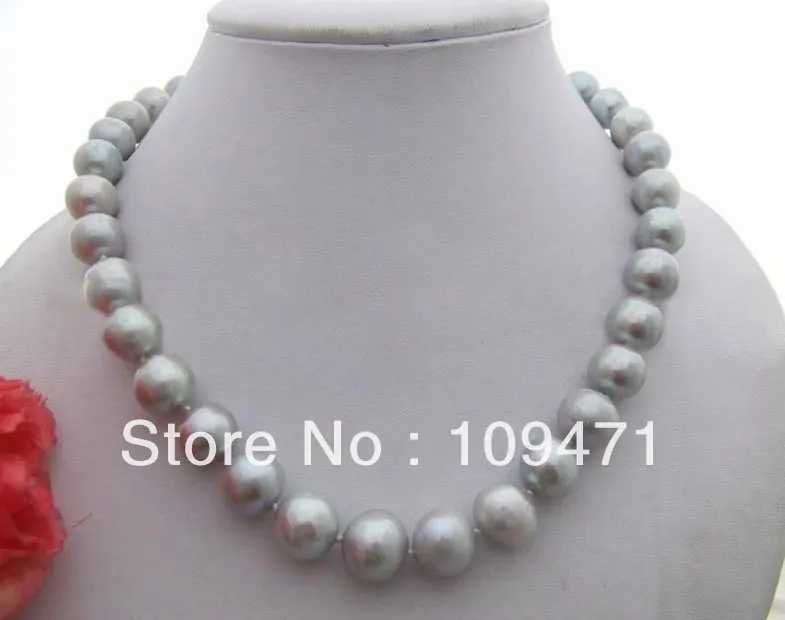 

Charming! 13MM Grey Pearl Necklace