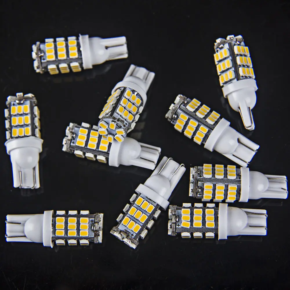 

CYAN SOIL BAY 10PCS White 168/194 Trailer 42-SMD 12V Backup Reverse LED Lights Bulbs T10/921/194 RV