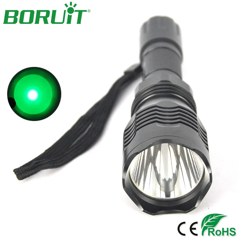 

BORUiT XPE Q5 LED Flashlight Green Light Portable Camping Hunting Lantern Waterproof Outdoor Tactical Torch Light 18650 Battery