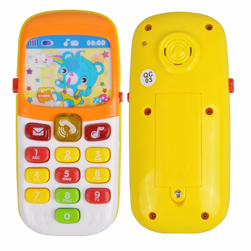 Toy Phone Electronic Musical Children Phone Toy Mini Cute Telephone Cellphone Baby Toys Early Education Cartoon
