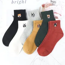 Харадзюку модные носки с героями мультфильмов бульдог искусство женщины-хипстеры собака Pattterned носки забавные хлопковые короткие носки женские