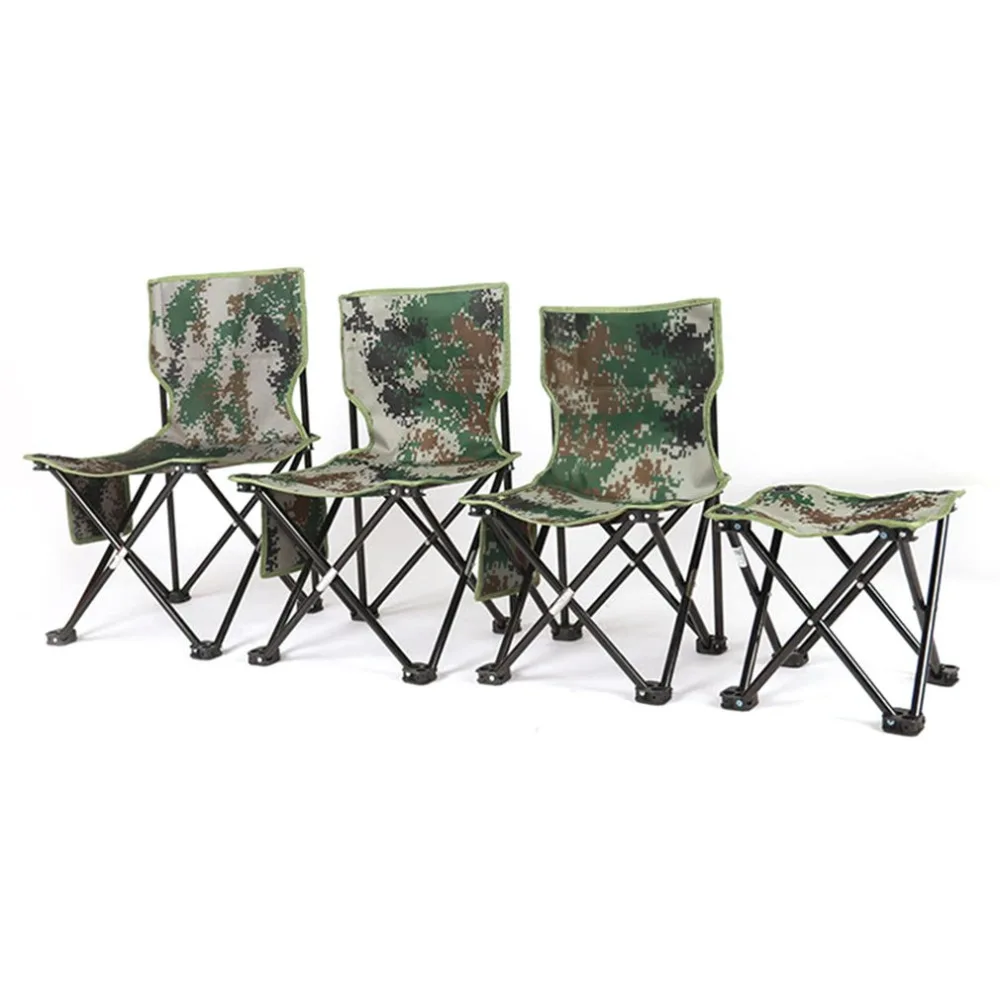 Сверхлегкий алюминиевый сплав складной стул с четырьмя углами Камуфляжный открытый стул для кемпинга пешего туризма рыбалки пикника