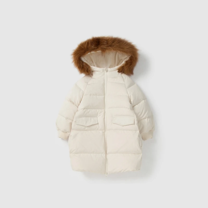 Новое пальто для девочек; зимняя куртка для маленьких девочек; Длинные куртки для малышей; детская парка; Верхняя одежда; длинное пальто для детей - Цвет: white