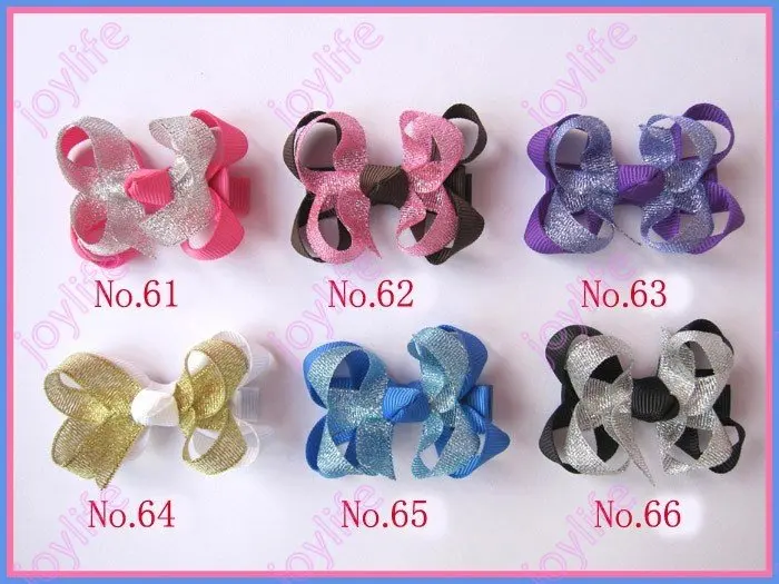 

free shiping 500pcs 2.5'' fashion lotus hair bow clips mix color boutique hair bows girl hair clips