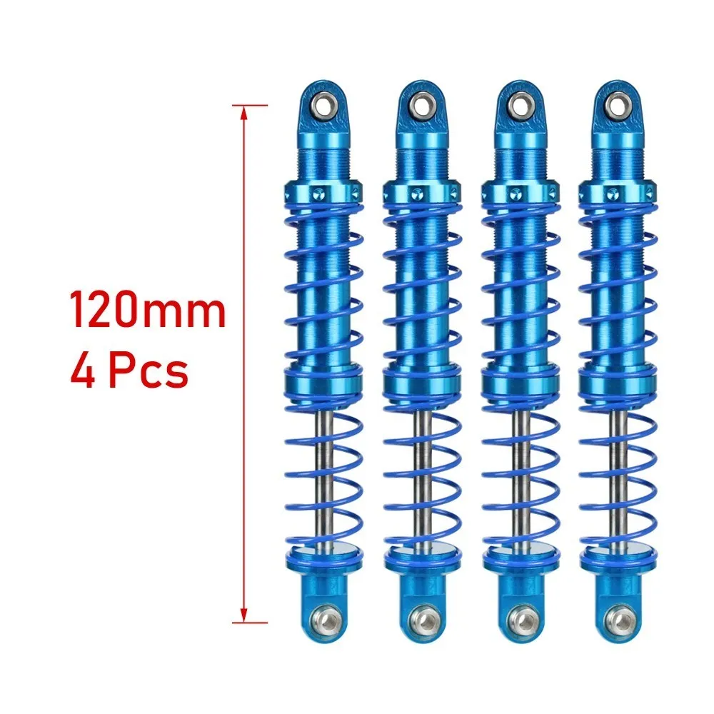 Масляный Регулируемый 80 мм, 90 мм, 100 мм, 110 мм, 120 мм, металлический амортизатор для 1/10 Rc автомобилей, запчасти для грузовиков, гусеничный осевой Scx10 Trx4 D90 - Цвет: 120mm 4pcs
