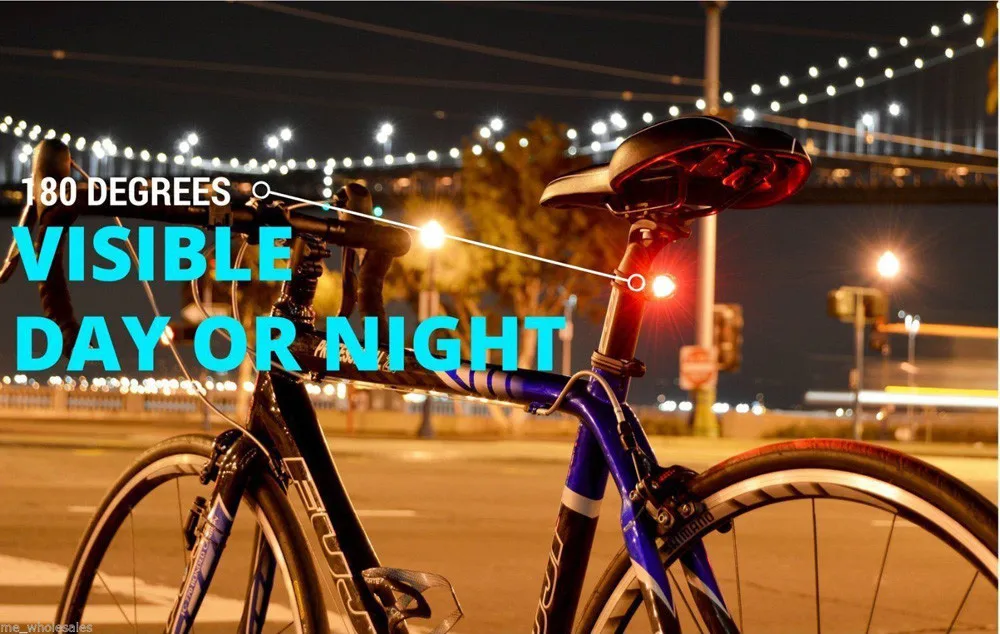 2 шт. в упаковке, светодиодный задний светильник для велосипеда, передний головной светильник для наружного велосипеда, красный светодиодный задний светильник, 3 режима, водонепроницаемый задний фонарь черного цвета