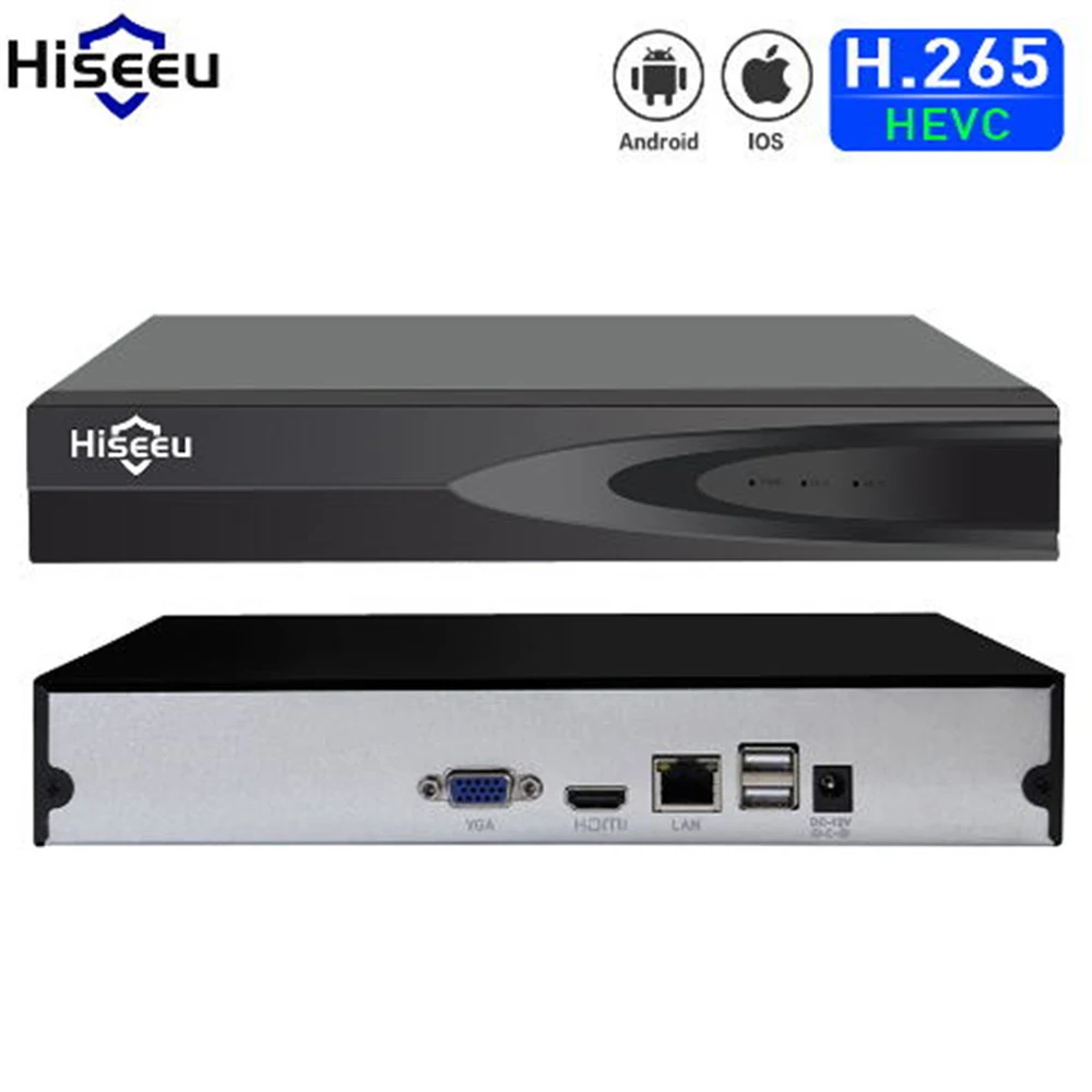 Hiseeu H.265 HEVC 8CH 16CH CCTV NVR для ip-камеры ONVIF 2 0 IP камера металлическая сетевая видеокамера