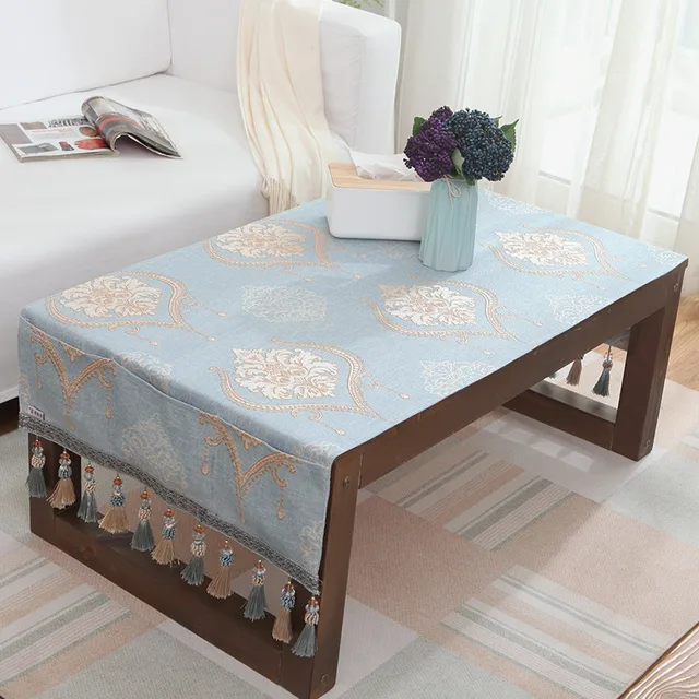 US 28 8 20 OFF Luxury Table Cloth Europen Jacquard Toalha De Mesa Small Tablecloth Pocket Design Hanging Dinning Bedside Cabinets Table Covers In