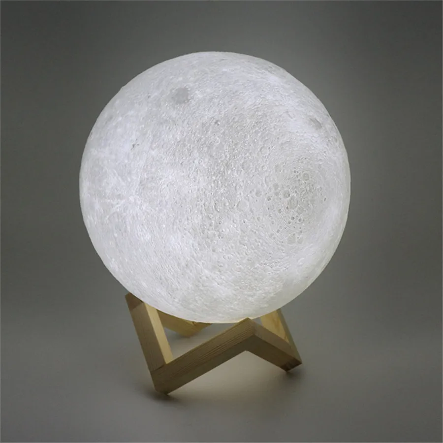 3D печать Луны лампа ночник зарядка через usb сенсорное управление лунный свет подарки на день рождения, День Святого Валентина, праздник романтическую атмосферу