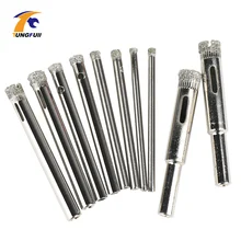 Accesorio de taladro de tungsteno, 10 Uds., nueva Sierra de agujero con revestimiento de diamante, azulejo de vidrio, mármol, brocas de sierra de 3mm, 4mm, 5mm, 6mm y 8mm