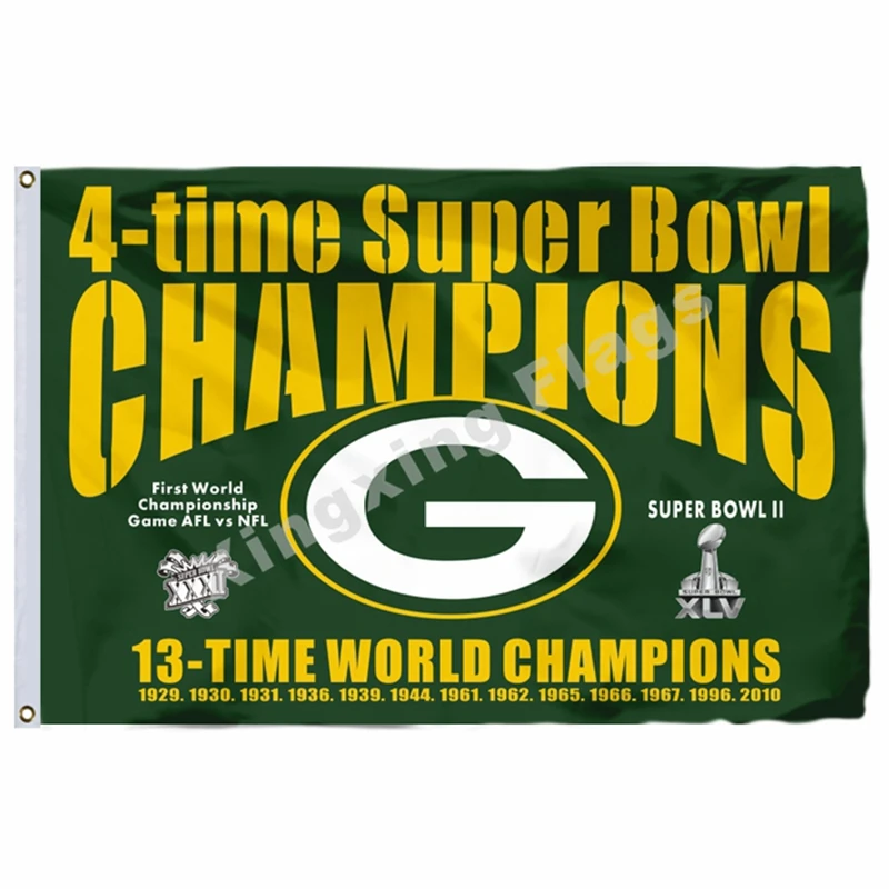 Green Bay Packers Super Bowl XXXI Flag 3ft x 5ft Polyester NFL Team Banner Flying Size No.4 90