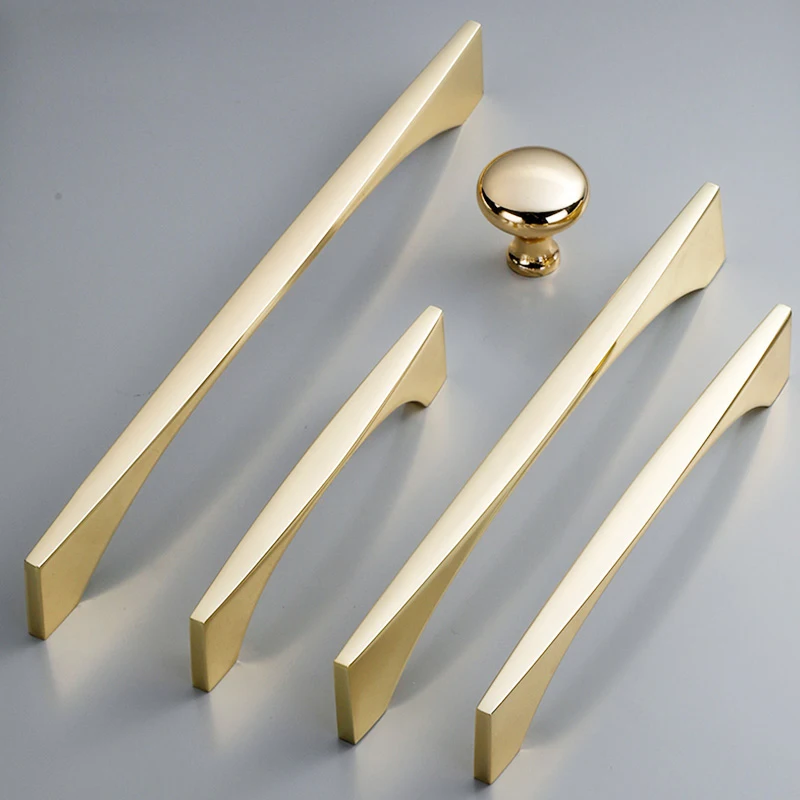 

Gold Door Handles Wardrobe Drawer Pulls Kitchen Cabinet Knobs and Handles Fittings for Furniture Handles Hardware Accessories