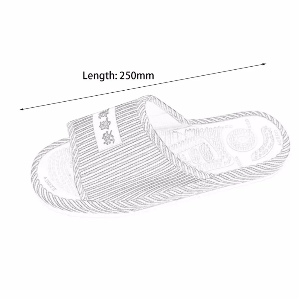 New 1 Pair Striped Pattern Reflexology Foot Acupoint Slipper Massage Promote Blood Circulation Relaxation Cotton Foot Care Shoes