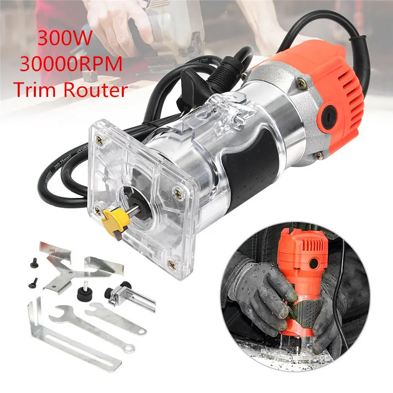 Buy 6mm 220V 300W Power Trim Router 30000RPM 1/4 Bit