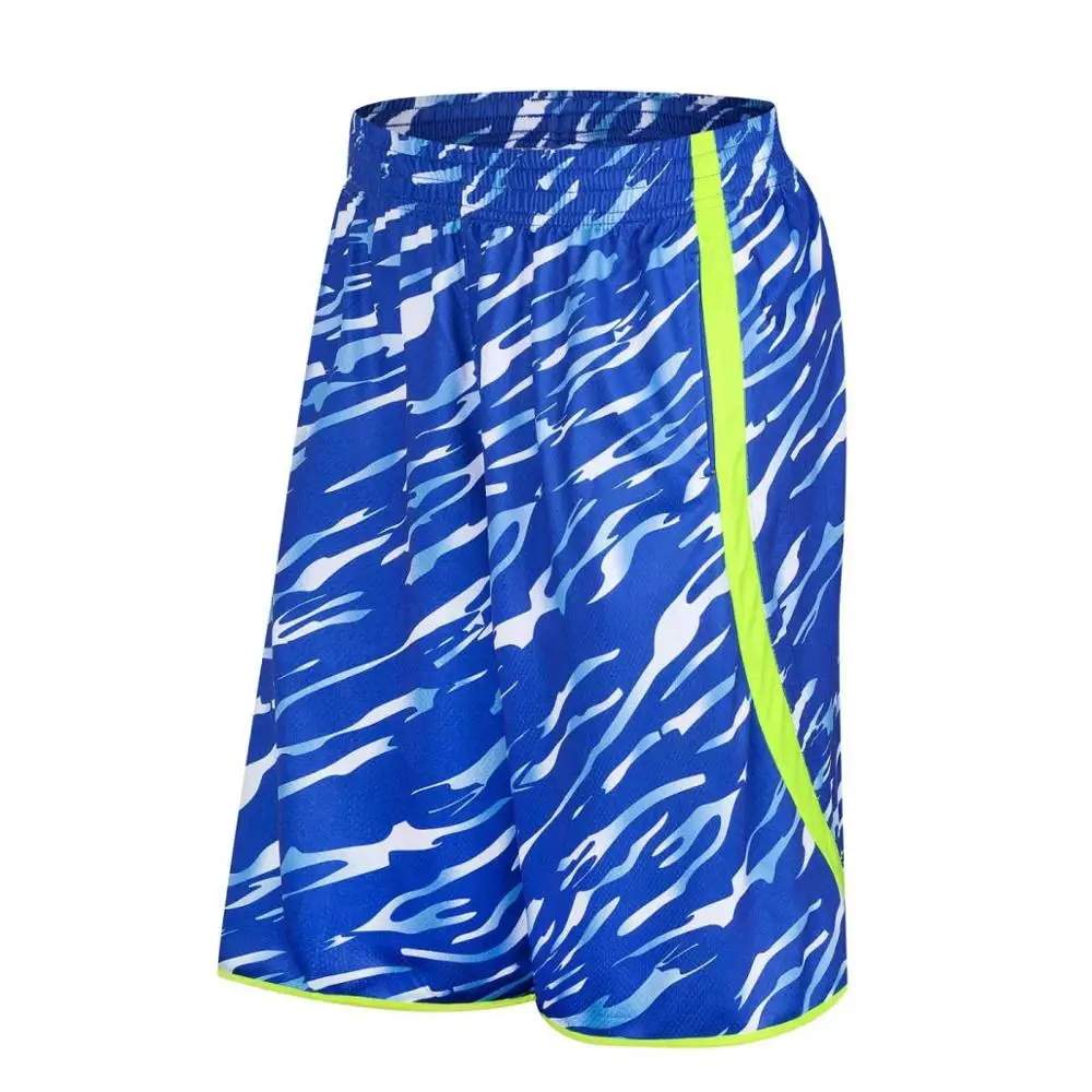 Мужские баскетбольные шорты с камуфляжным принтом для бега, тренировочная игра для фитнеса, дышащие быстросохнущие свободные теннисные шорты, бокс спорт - Цвет: C blue