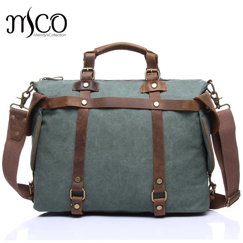 2018 Винтаж Водонепроницаемый холст Бизнес Crossbody Портфели основные Laptop школьные