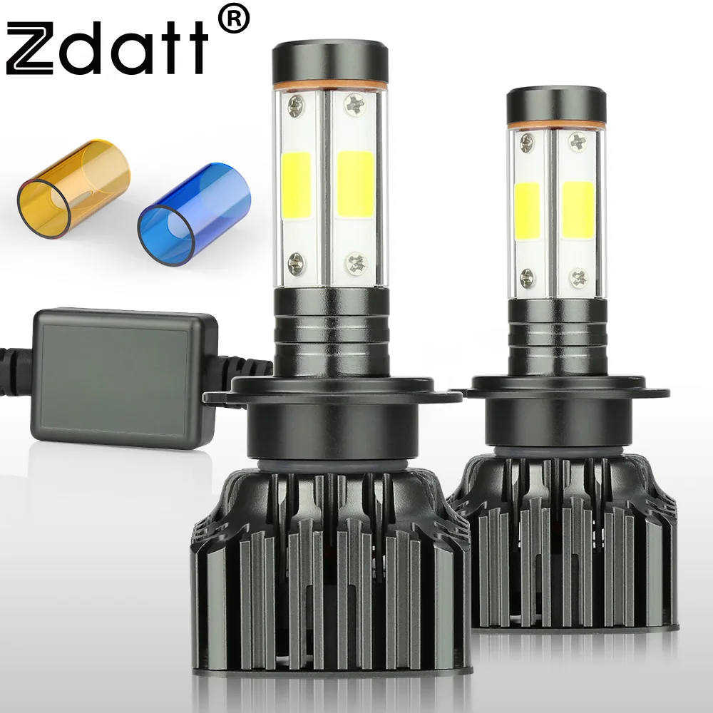 Zdatt H7 светодиодный H4 Автомобильные фары лампы Canbus H11 9005 HB3 9006 H8 100W 12000Lm 12V 24V
