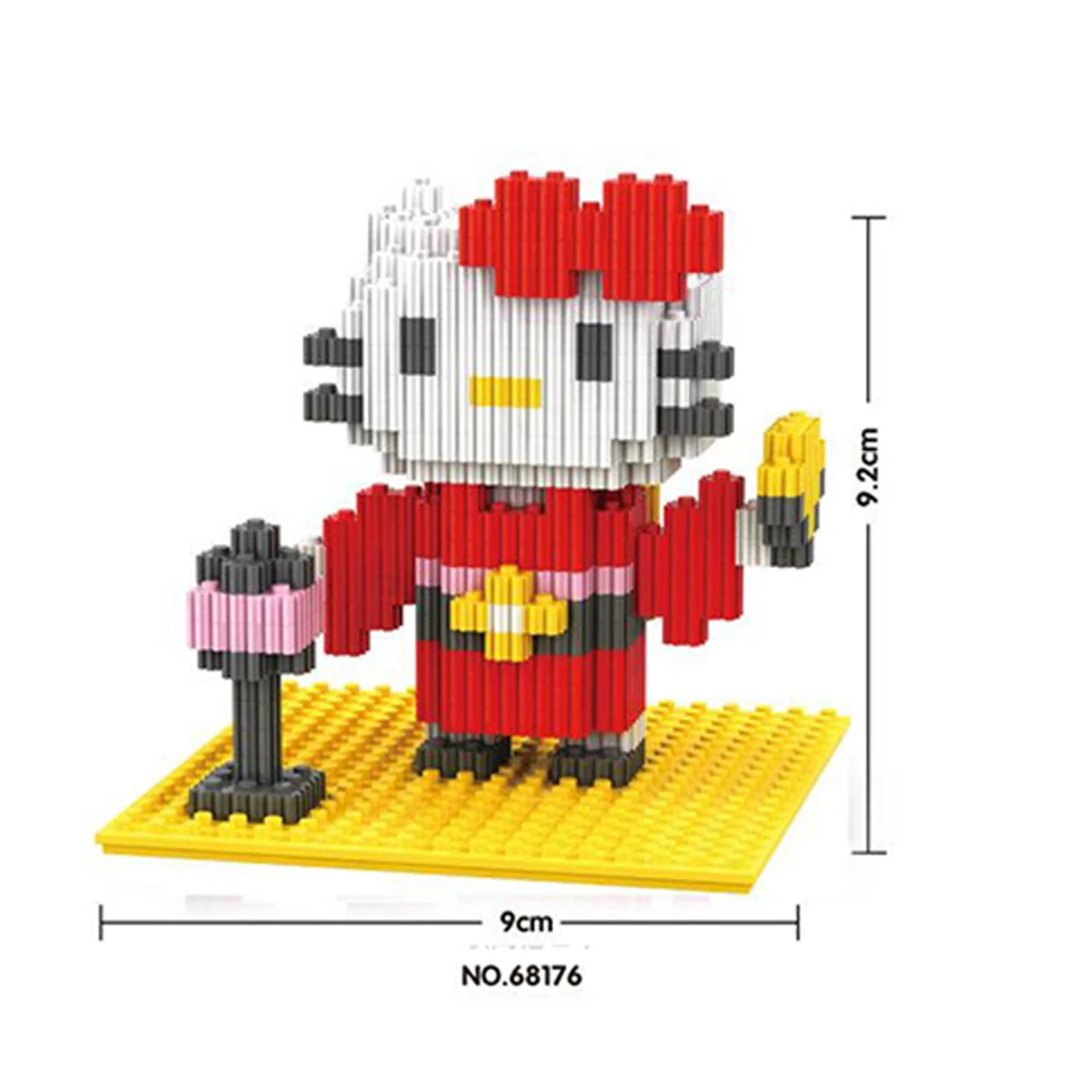 355 шт hello kitty строительные блоки Nanoblocks DIY игрушки для детей Legoingly Brickheadz кимоно KT