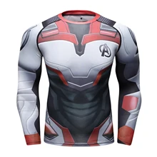 Мстители 4 эндгейм Квант был 3D печатных футболки для мужчин сжатия рубашка косплей костюм с длинным рукавом Топы для мужчин фитнес ткань