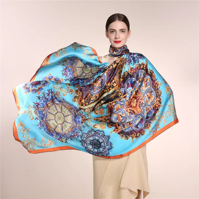 Buy 100 Silk Spring Floral Scarf Women, Infinity